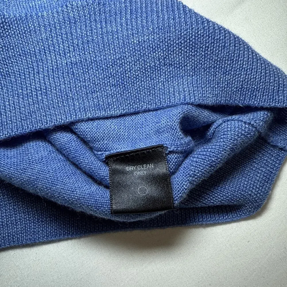 Jack Nicklaus Sweater Mens XL Blue 100% Merino Wool Knit V-Neck Pullover EUC